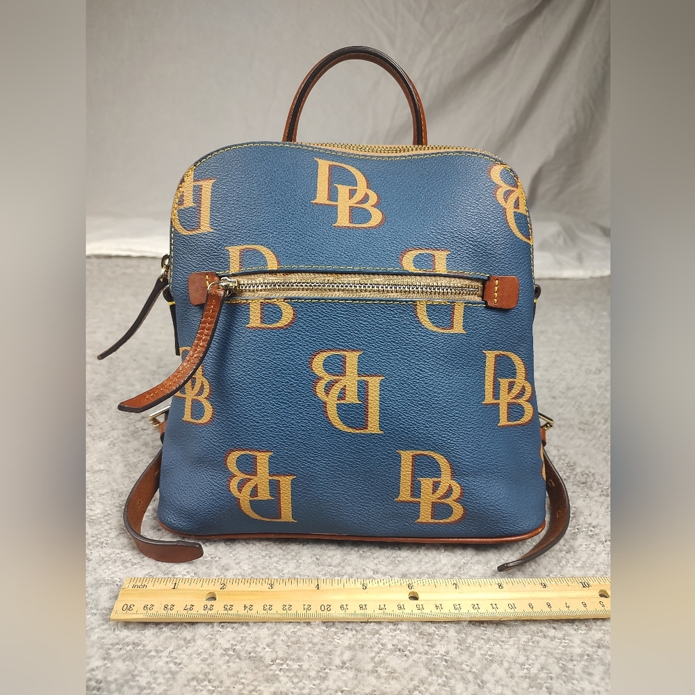 Dooney & Bourke Blue Logo Mini Backpack Pod Monogram Handbag Purse Diaper Bag